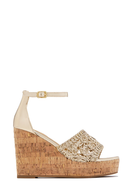 Paradise Nights Platform Wedges - Gold