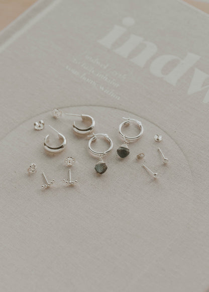 Bold Dome Earring Set - Silver