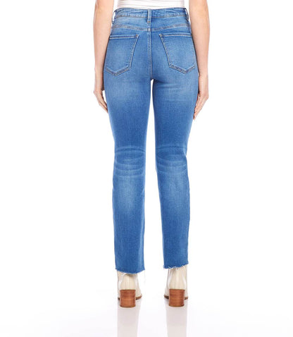 Raw Hem Straight Jeans