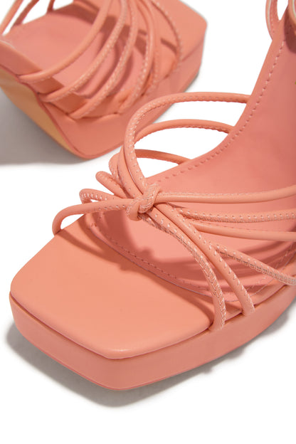 Lelia Platform Block Heels - Coral