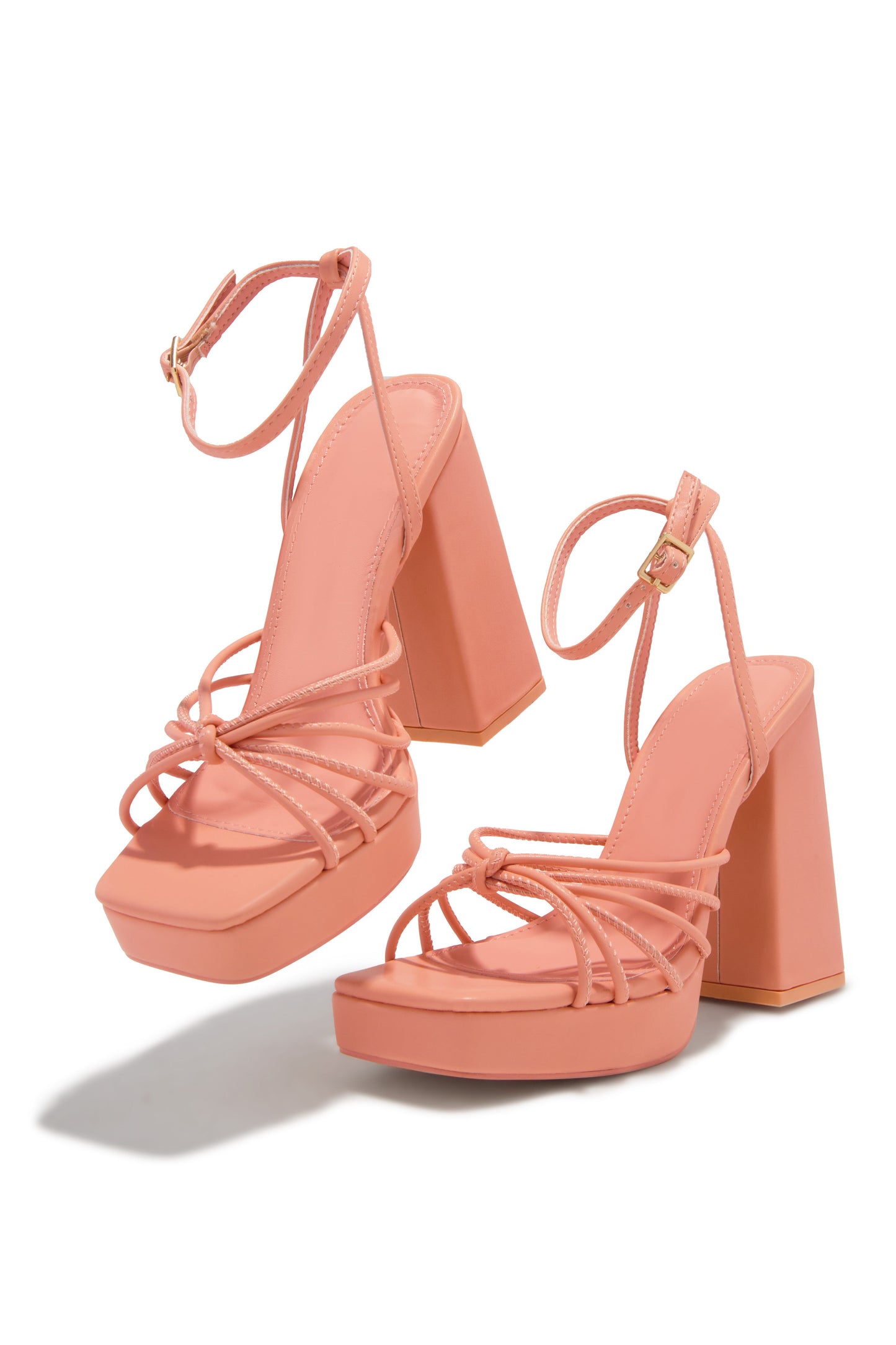 Lelia Platform Block Heels - Coral