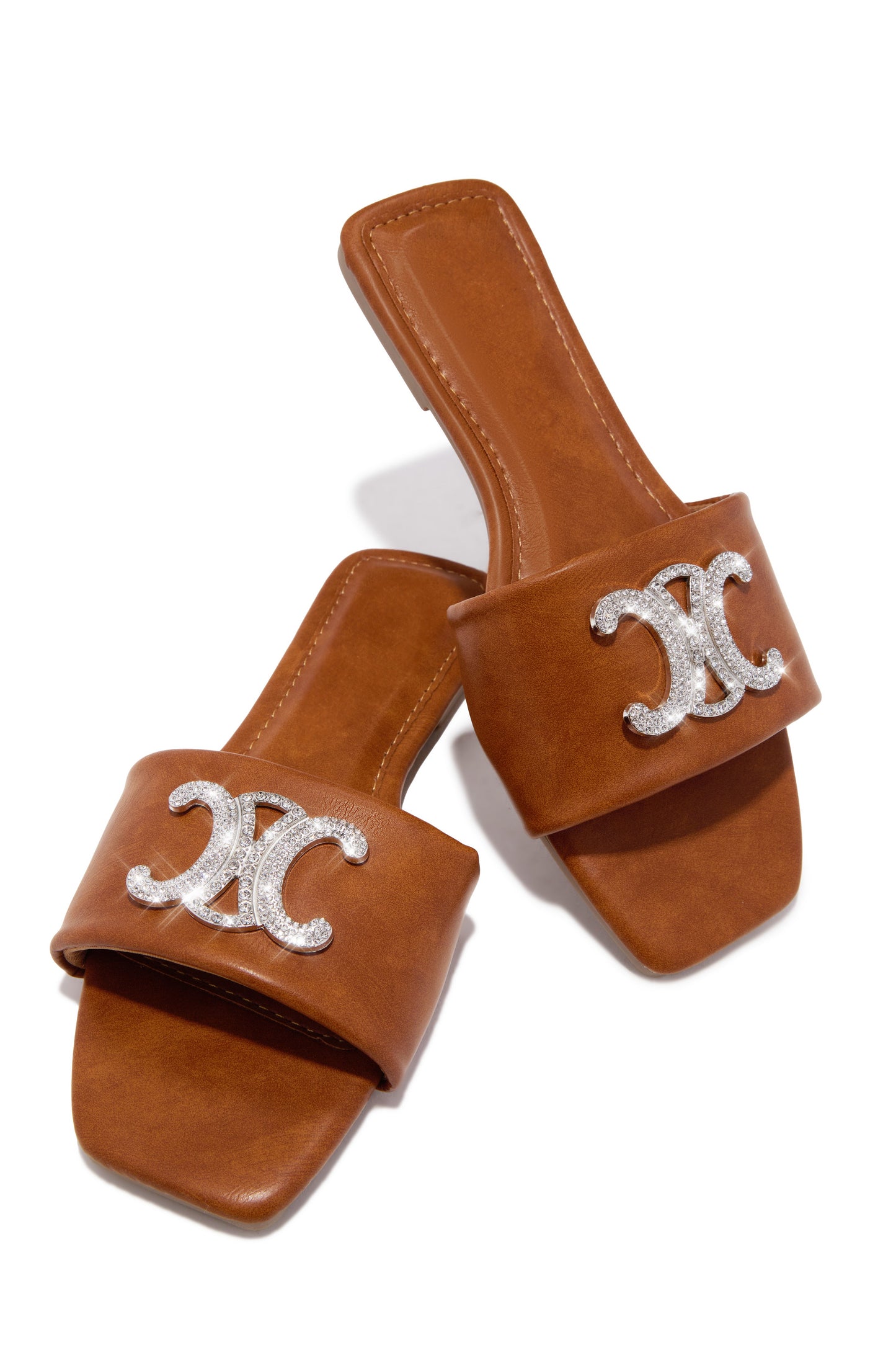 Ceci Flat Slip On Sandals - Tan