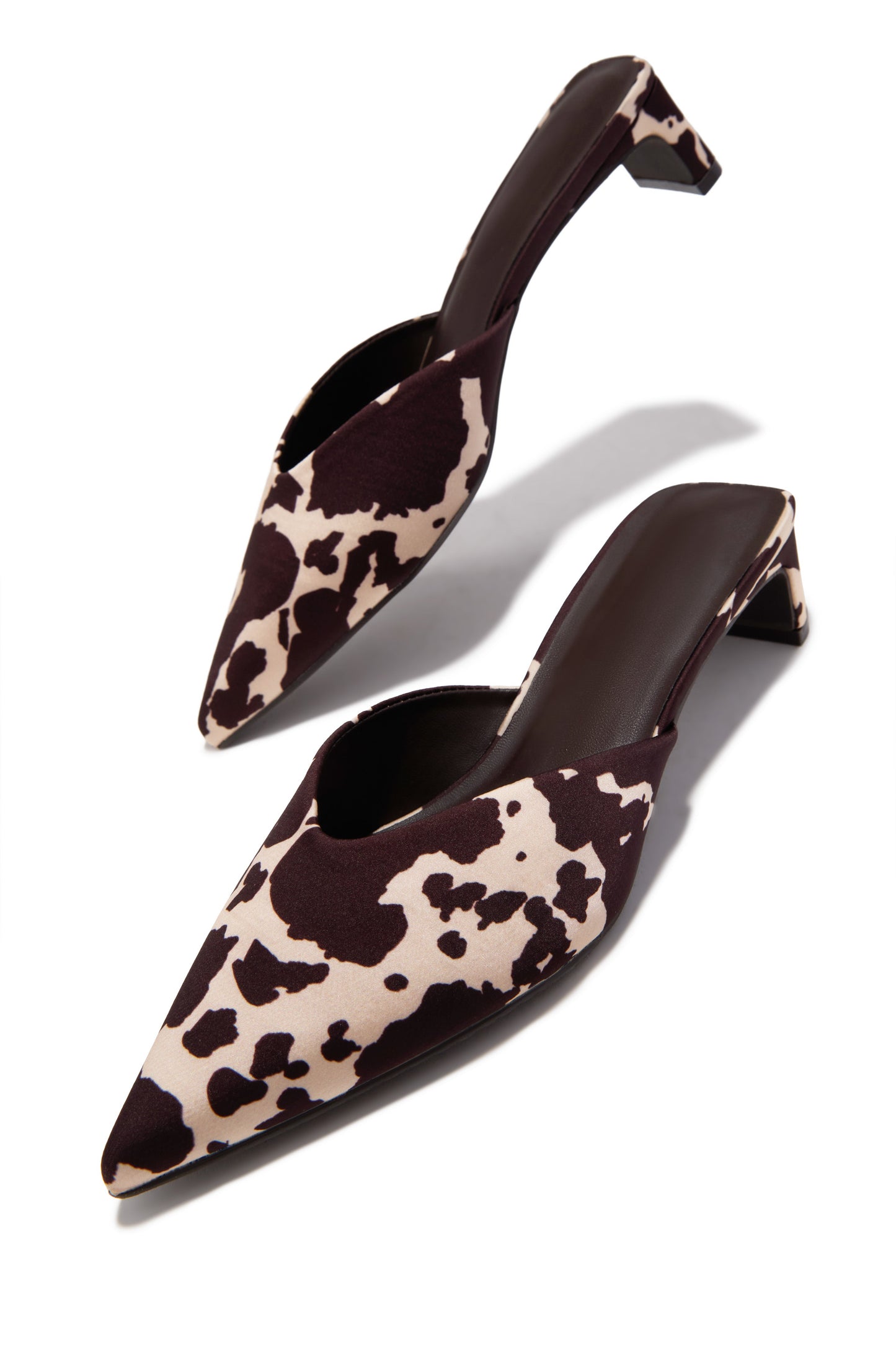 Danielle Mid Heel Mule Pumps - Cow