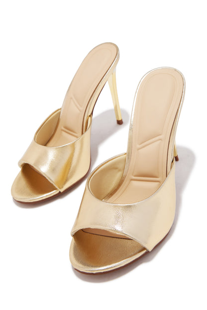 Lolita Single Sole Mules - Gold