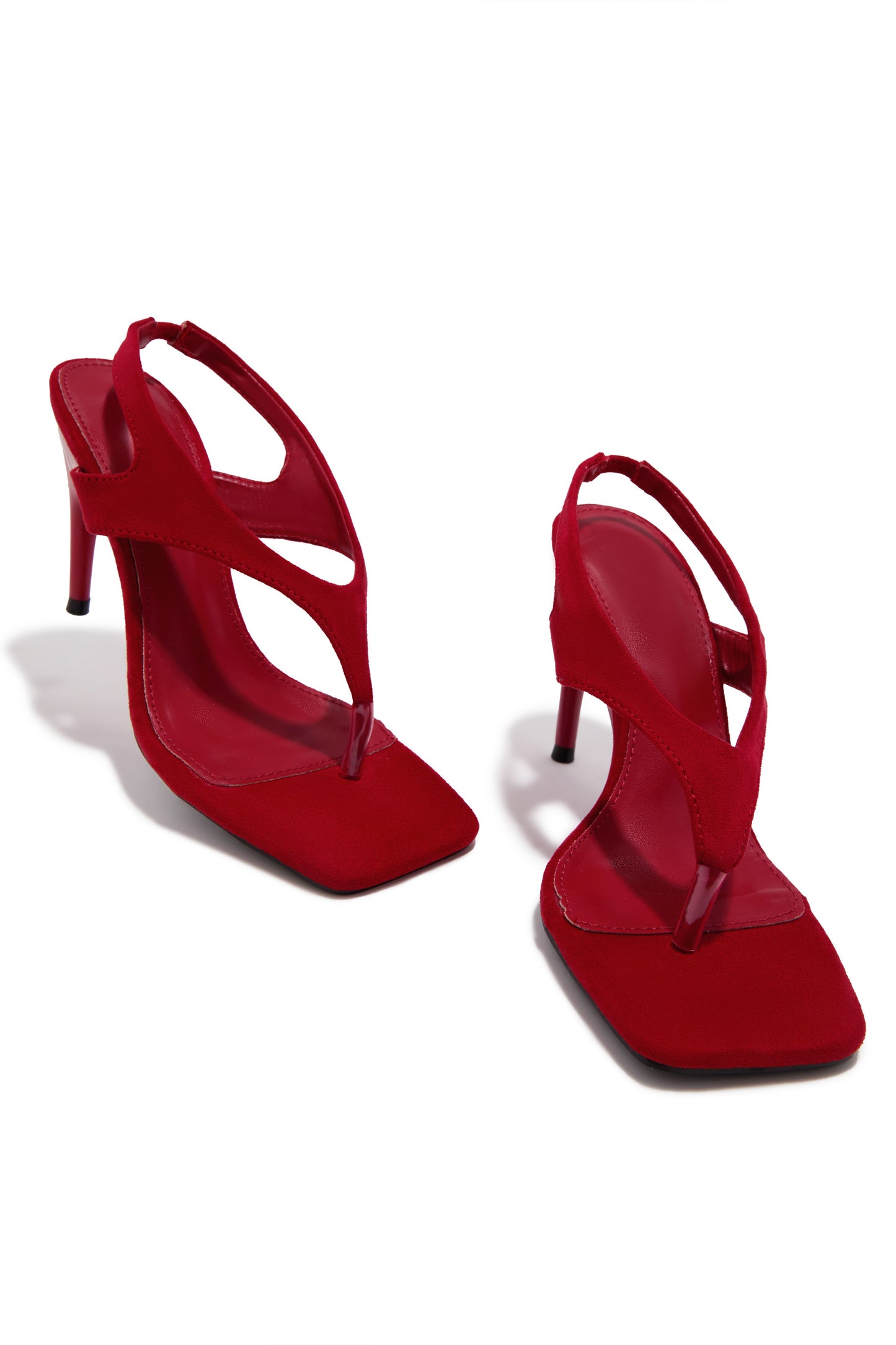 Sami Slingback Thong Strap Heels - Red