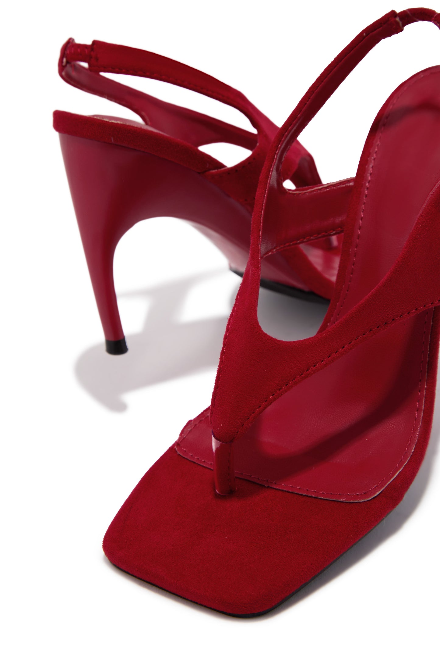 Sami Slingback Thong Strap Heels - Red