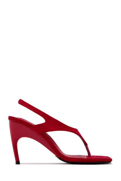 Sami Slingback Thong Strap Heels - Red