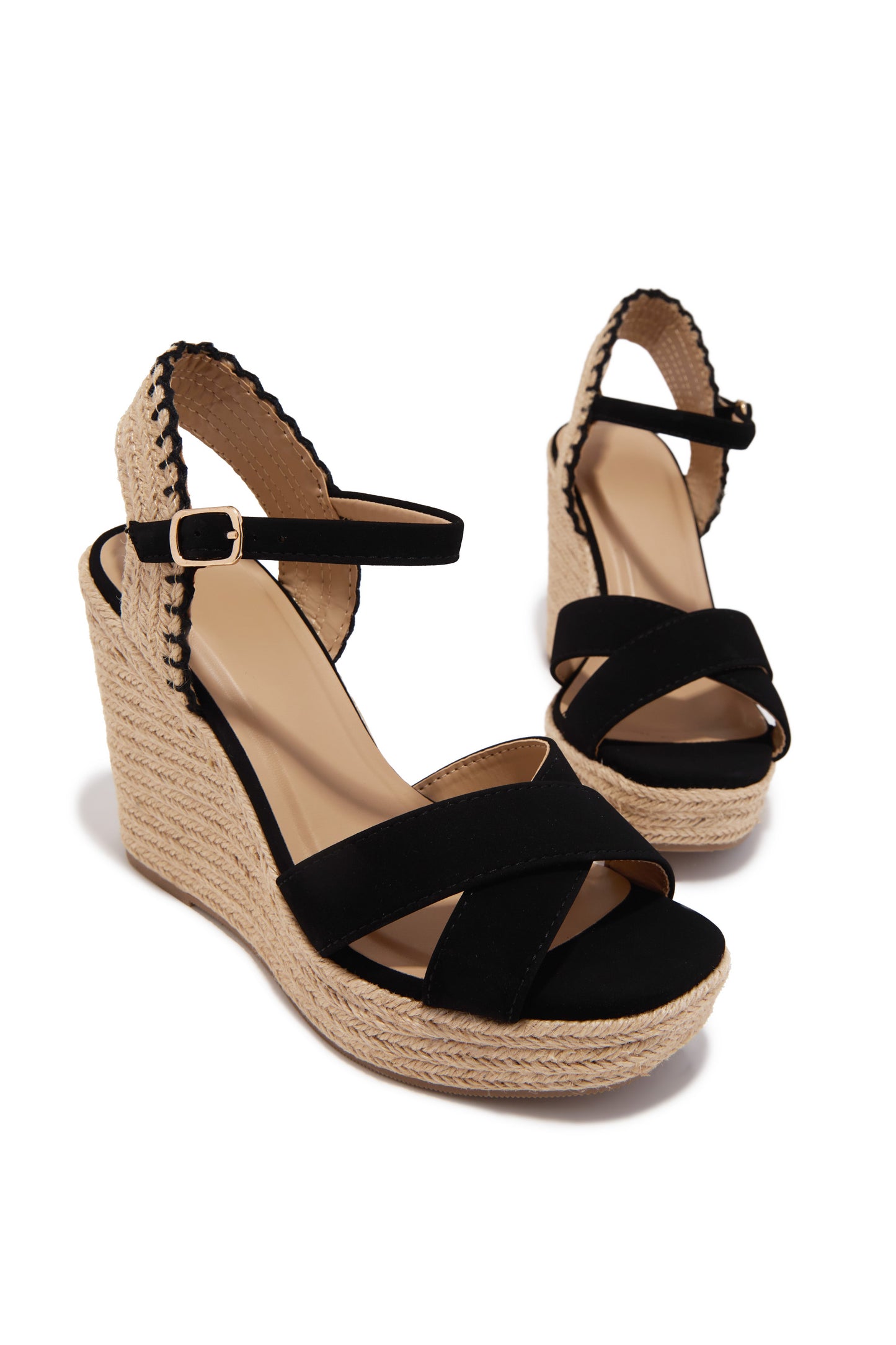 Sol Caliente Espadrille Wedges - Black