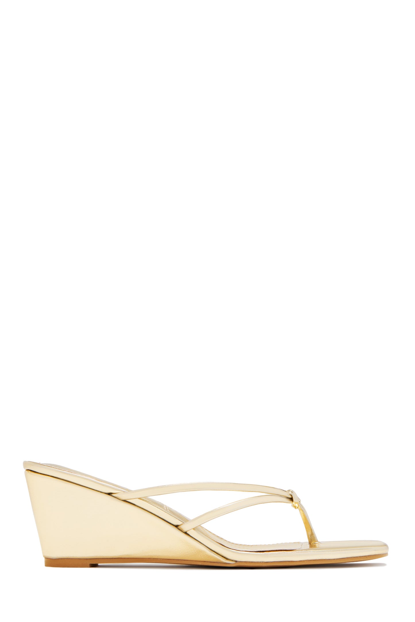 Mimosa Thong Strap Single Sole Wedges - Gold