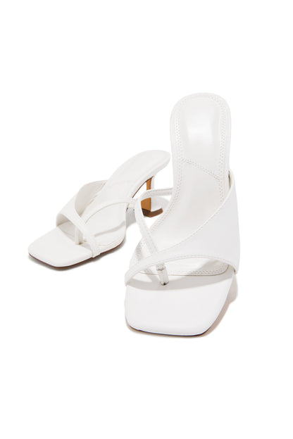 Ary Single Sole Mid Heel Mules - White