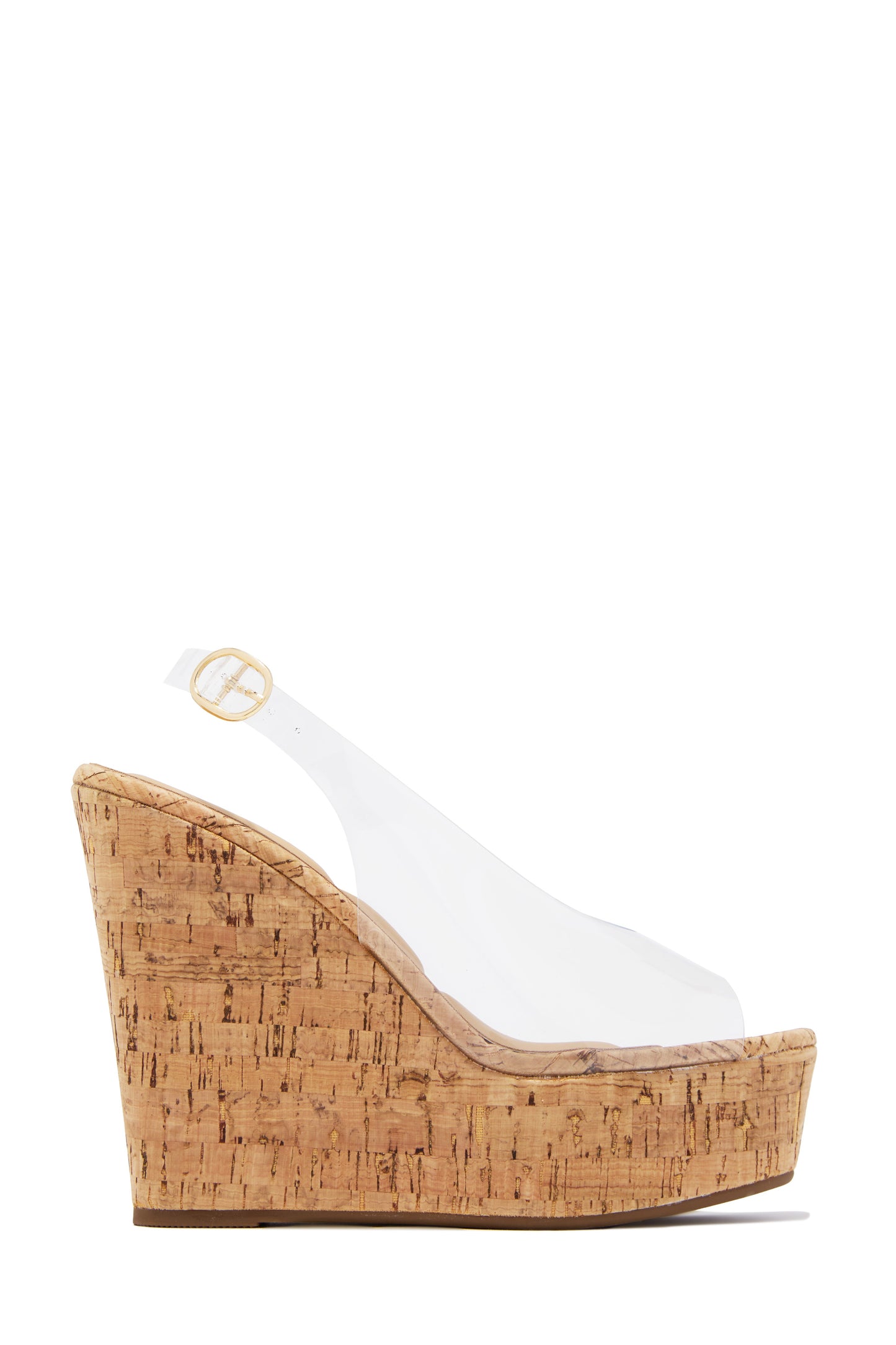 Sonia Cork Platform Wedges - Clear