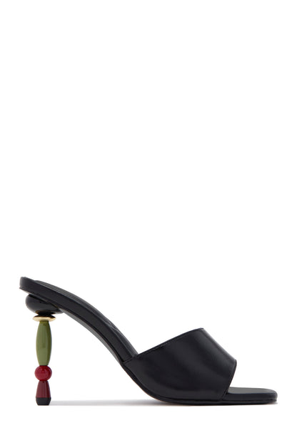 Zamira Beaded Heel Mules - Black