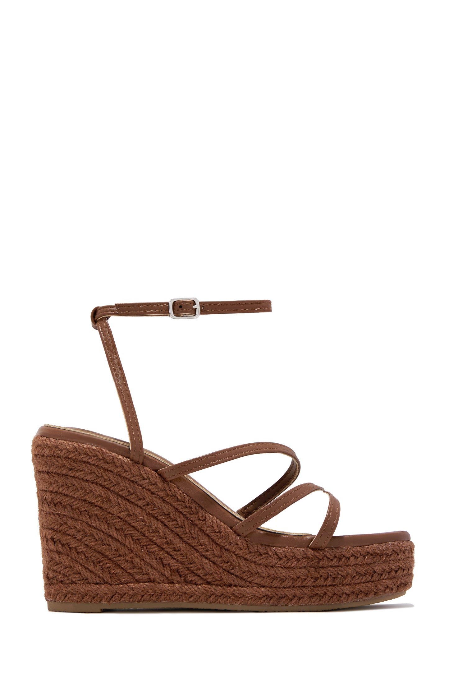 Lorena Strappy Espadrille Wedges - Brown