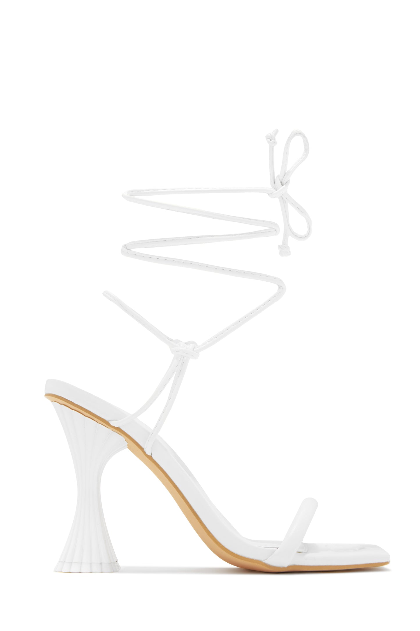 Idalia Lace Up Heels - White