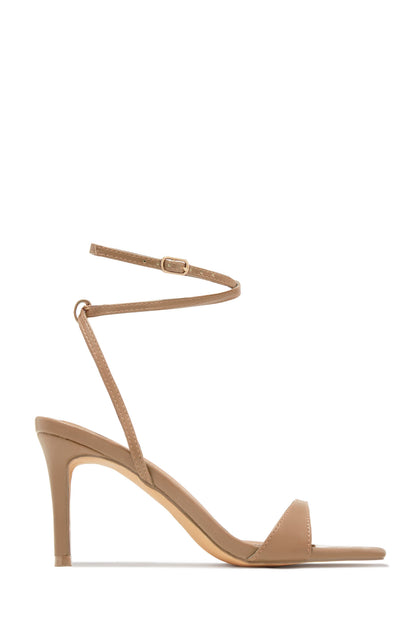 Viana Ankle Strap Mid Heels - Nude