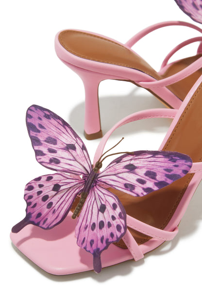 Mariposa Butterfly Mule Heels - Pink