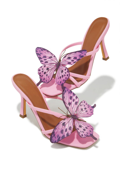 Mariposa Butterfly Mule Heels - Pink