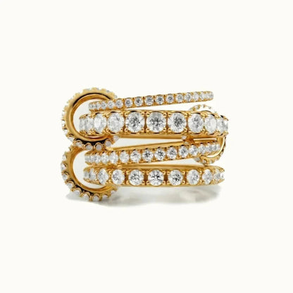 Hallie Stacked Diamond Silver Ring