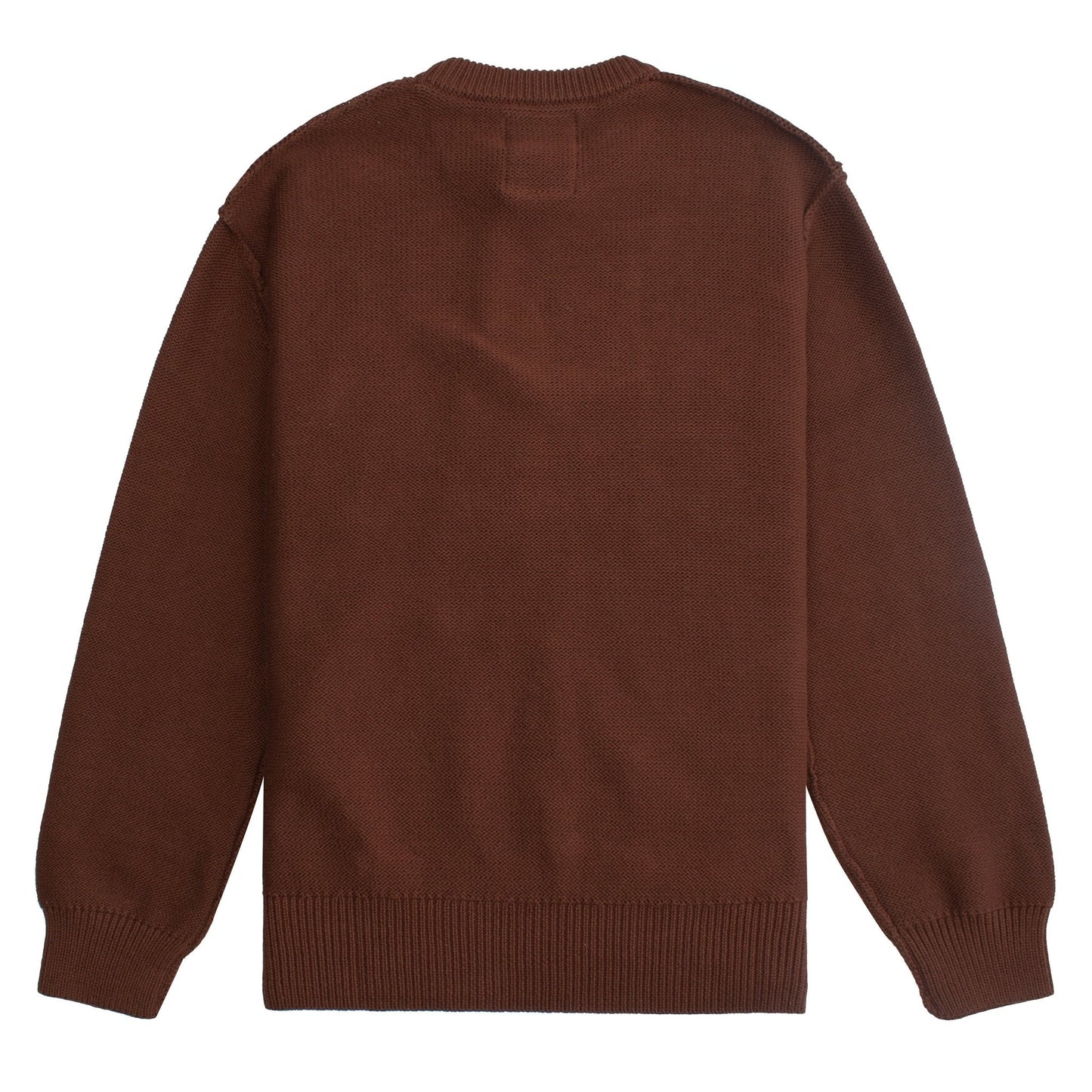 Reverse Intarsia Knit Figure Sweater | Brown