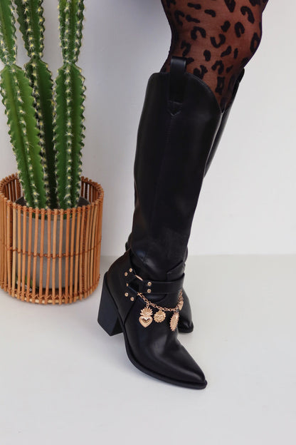 Sunsets & Festivals Cowgirl Boots - Black