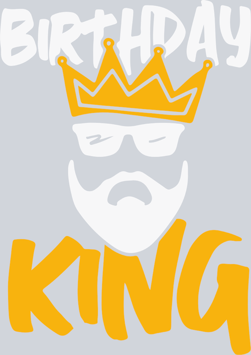 Birthday King White - STK00567 (DTF Transfers)