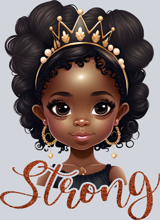 Black Girl Strong Gold Black Crown - STK00639 (DTF Transfers)