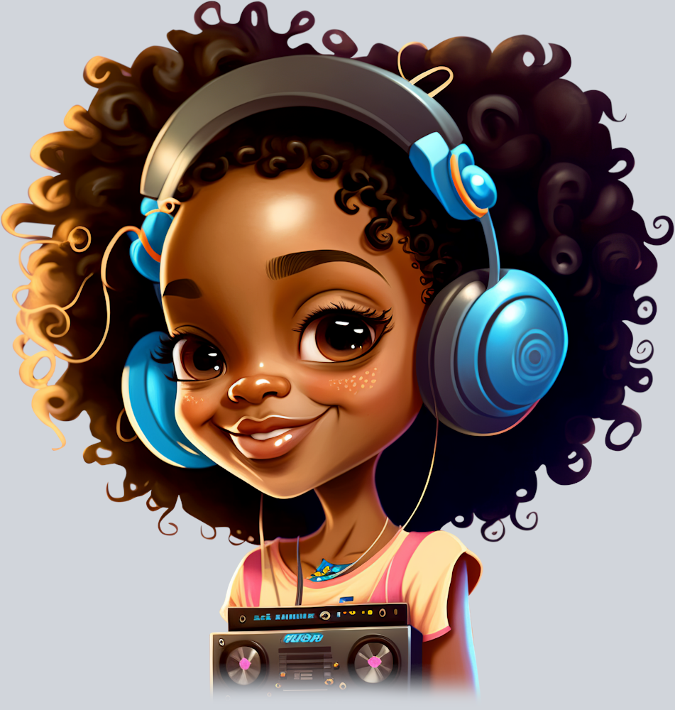 Black Girl With Headset - STK00641 (DTF Transfers)