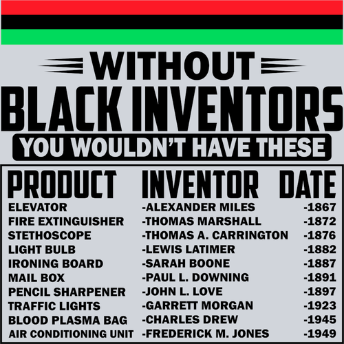 Black History Inventors Black - STK00696 (DTF Transfers)