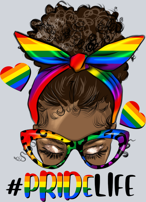Afro Messy Bun Pride Life - STK00075 (DTF Transfers)