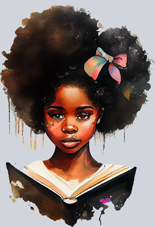 Black Girl And Books 2 - STK00619 (DTF Transfers)