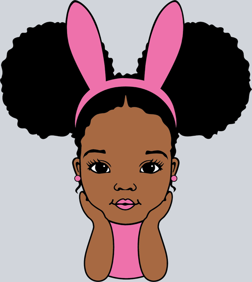 Black Girl Bunny Ears - STK00625 (DTF Transfers)
