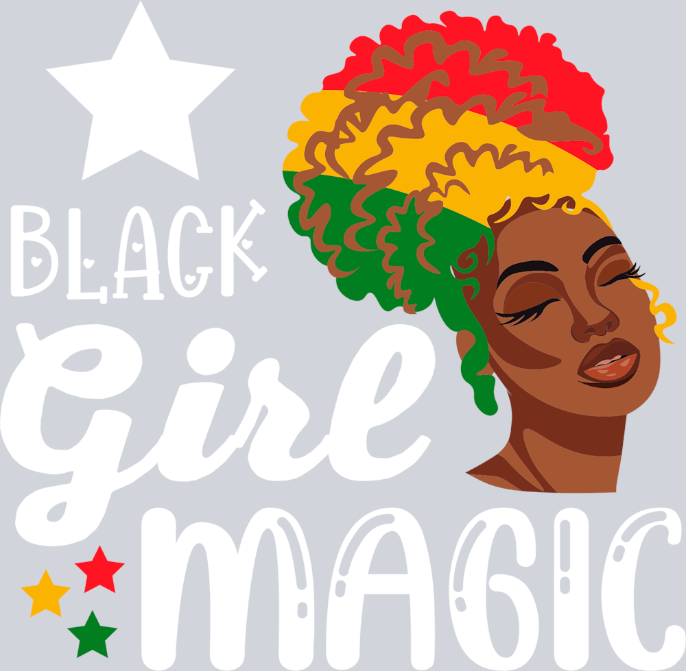 Black Girl Magic Afro Stripes - STK00633 (DTF Transfers)