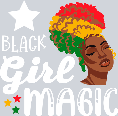 Black Girl Magic Afro Stripes - STK00633 (DTF Transfers)
