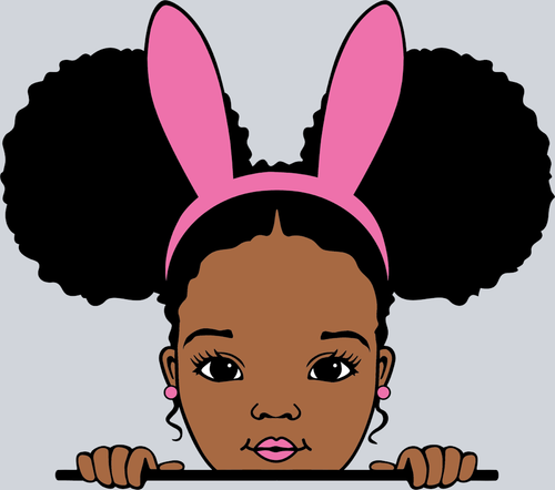 Black Girl Easter Peek A Boo - STK00627 (DTF Transfers)