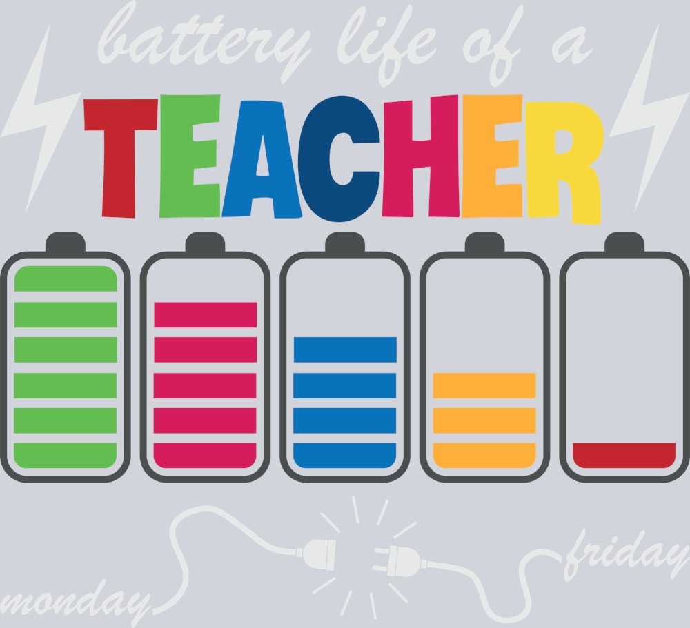 Battery Life Of A Teacher - STK00439 (DTF Transfers)