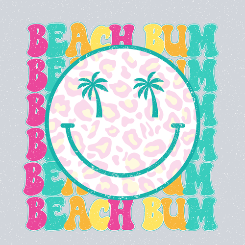 Beach Bum Smiley Face - STK00512 (DTF Transfers)