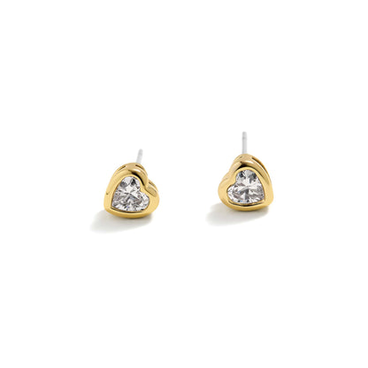 Crystal Heart Stud Earrings