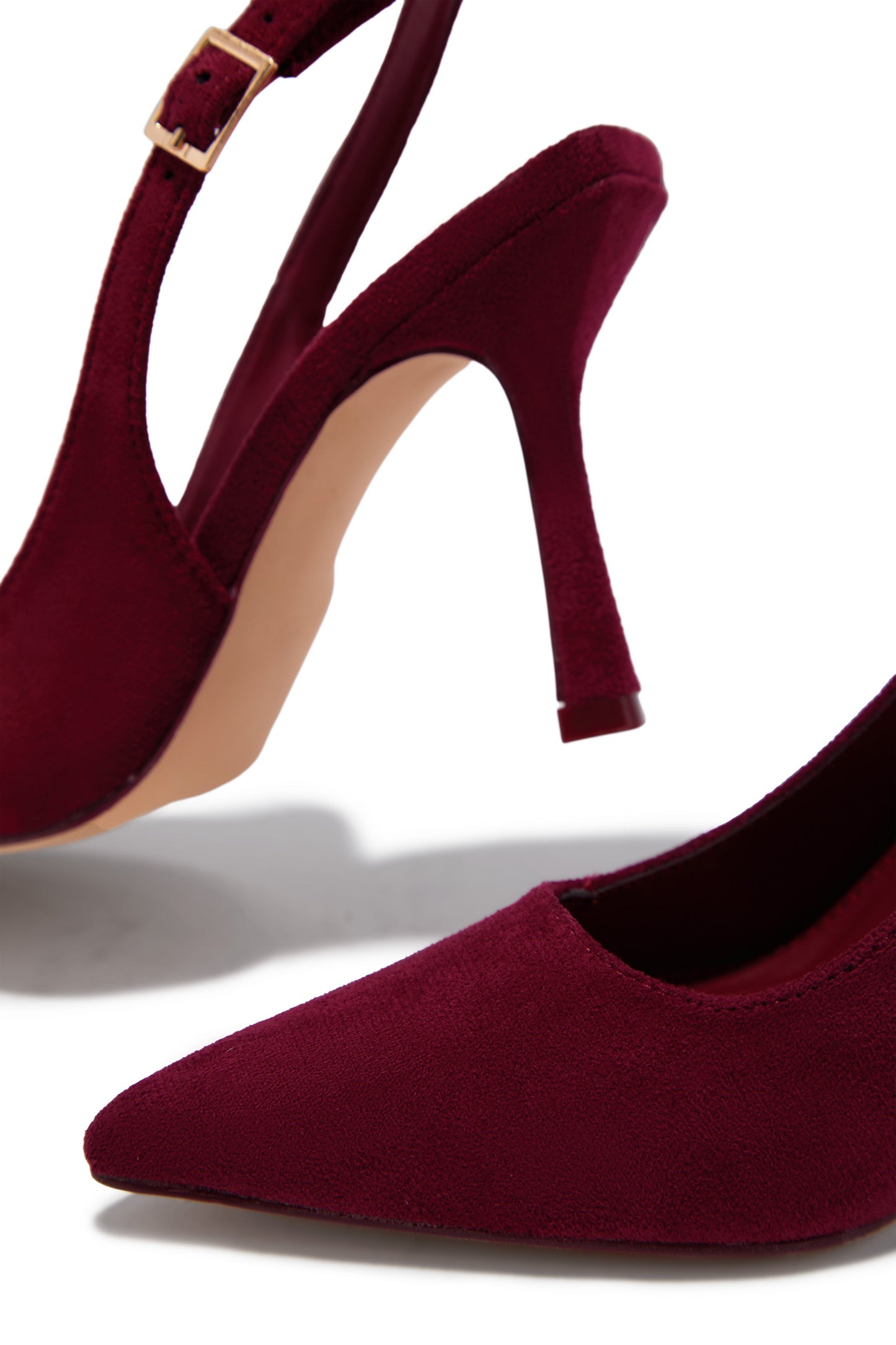 Carianna Faux Suede Slingback Pumps - Wine